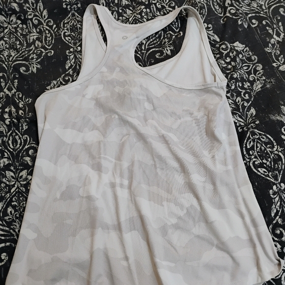RBX Women's Gray Camouflage Racer Back Tank Top - Picture 3 of 5